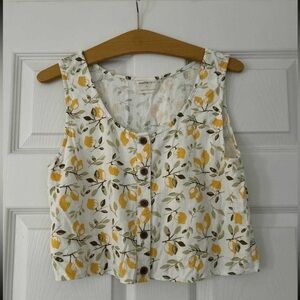 Jackson Rowe lemon print cropped tank